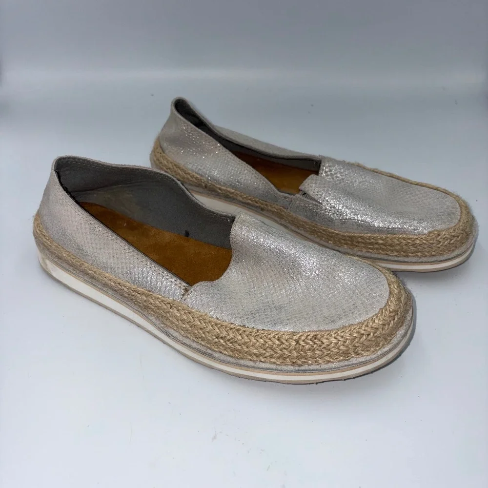 Ariat Cruiser Silver Metallic Snakeskin‎ Espadrille Slip On Loafers 10223044